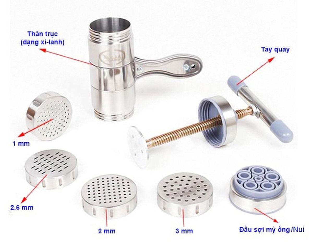 Khuôn Làm Bún Inox Cầm Tay ,Dụng Cụ Ép Bánh Canh , Bánh Lọt , Sợi Phở , Khoai Tây Nghiền Đa Năng - Hàng Loại 1 - Chính Hãng MINIIN