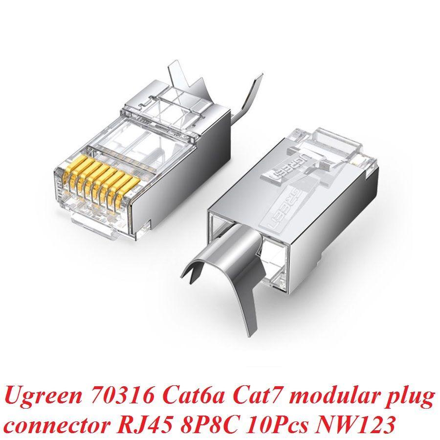 Ugreen UG70316NW123TK bao có 10 chiếc đầu bấm mạng dùng cho dây lớn Cat6a Cat7 RJ45 LAN 8P8C - HÀNG CHÍNH HÃNG