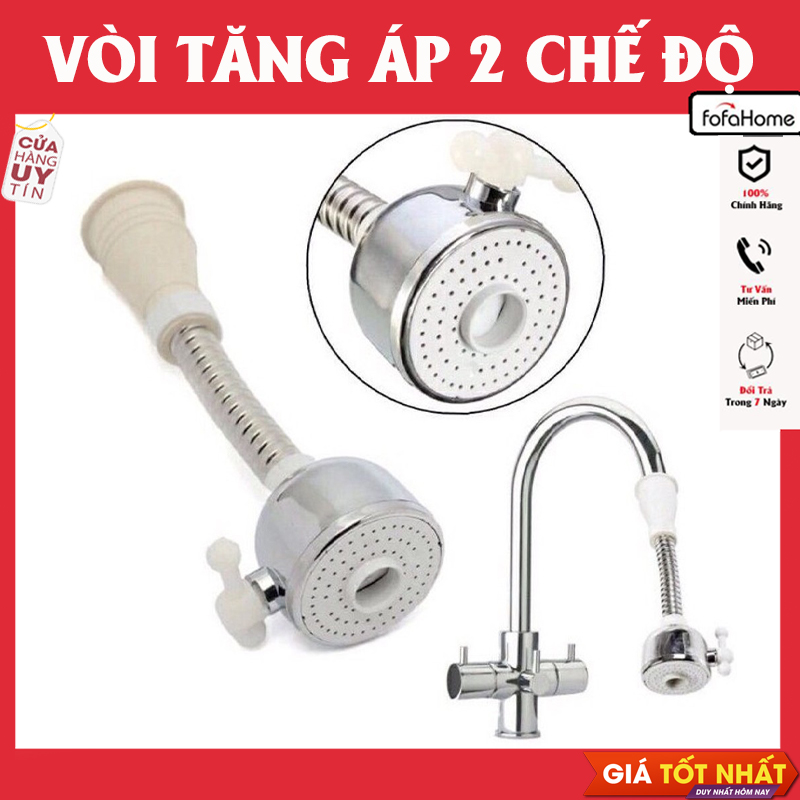 Đầu Vòi Nước Tăng Áp 2 Chế Độ Xoay 360 Độ Chất Lượng Cao