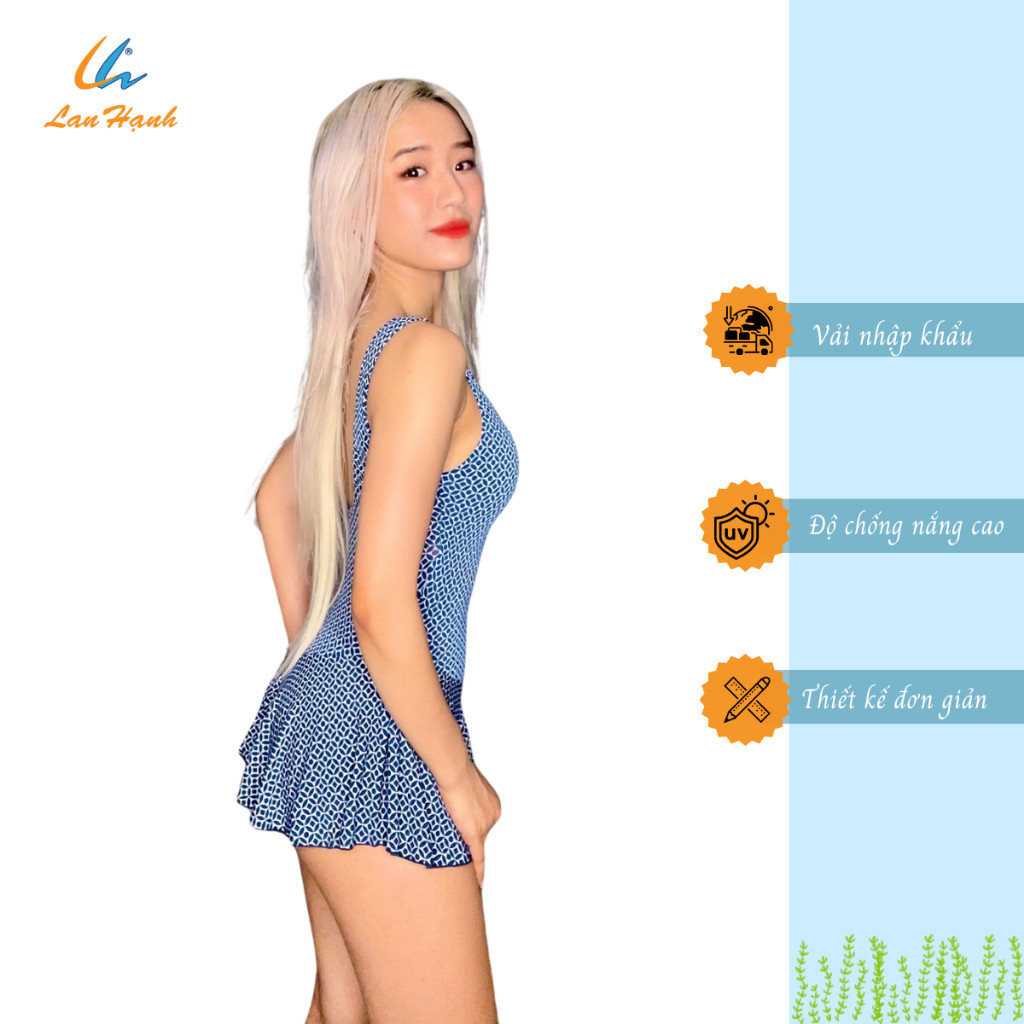 Bộ Bơi Nữ Một Mảnh Đầm 90028 Lan Hạnh