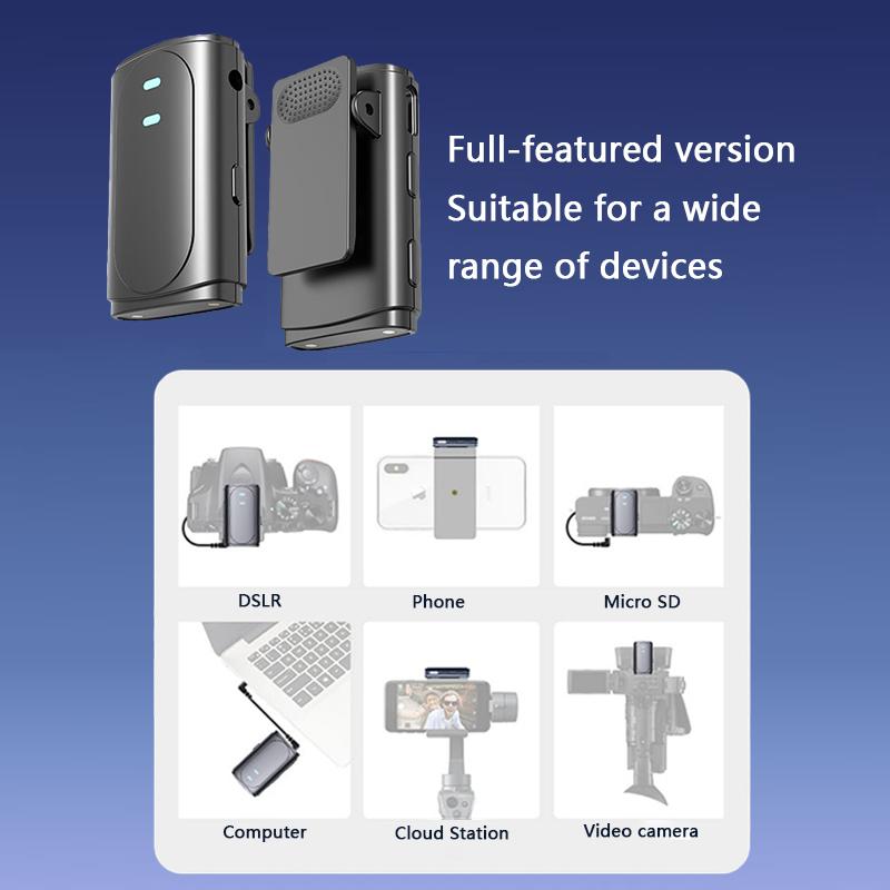 Micrô cài ve áo không dây Bảo vệ gió Giảm tiếng ồn 50M Audio Video Ghi âm giọng nói Mic Lavalier cho iPhone Type-C PC Live Color: Double Type C