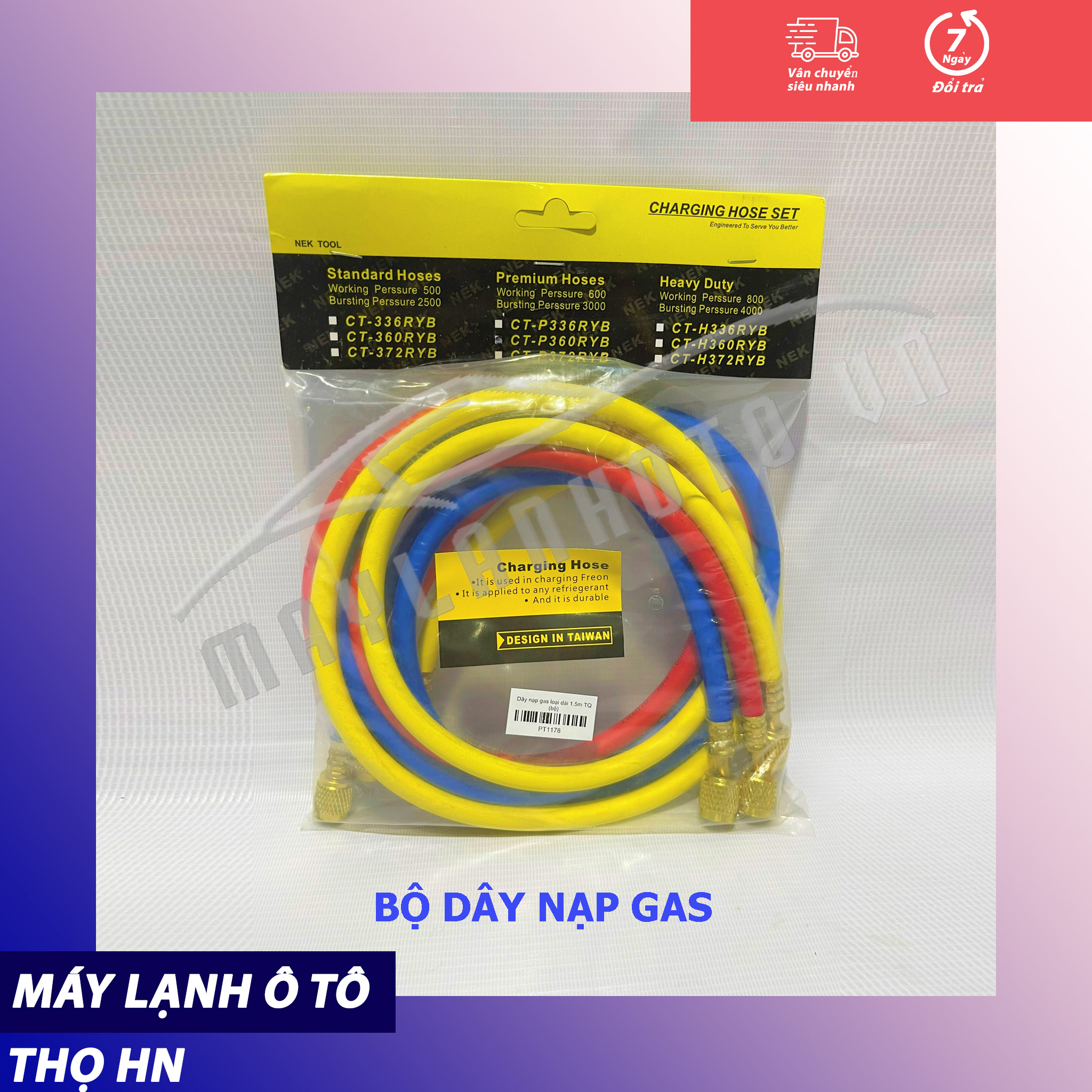 Bộ dây nạp ga điều hòa ô tô hàng NEK Đài Loan CT-P360RYB