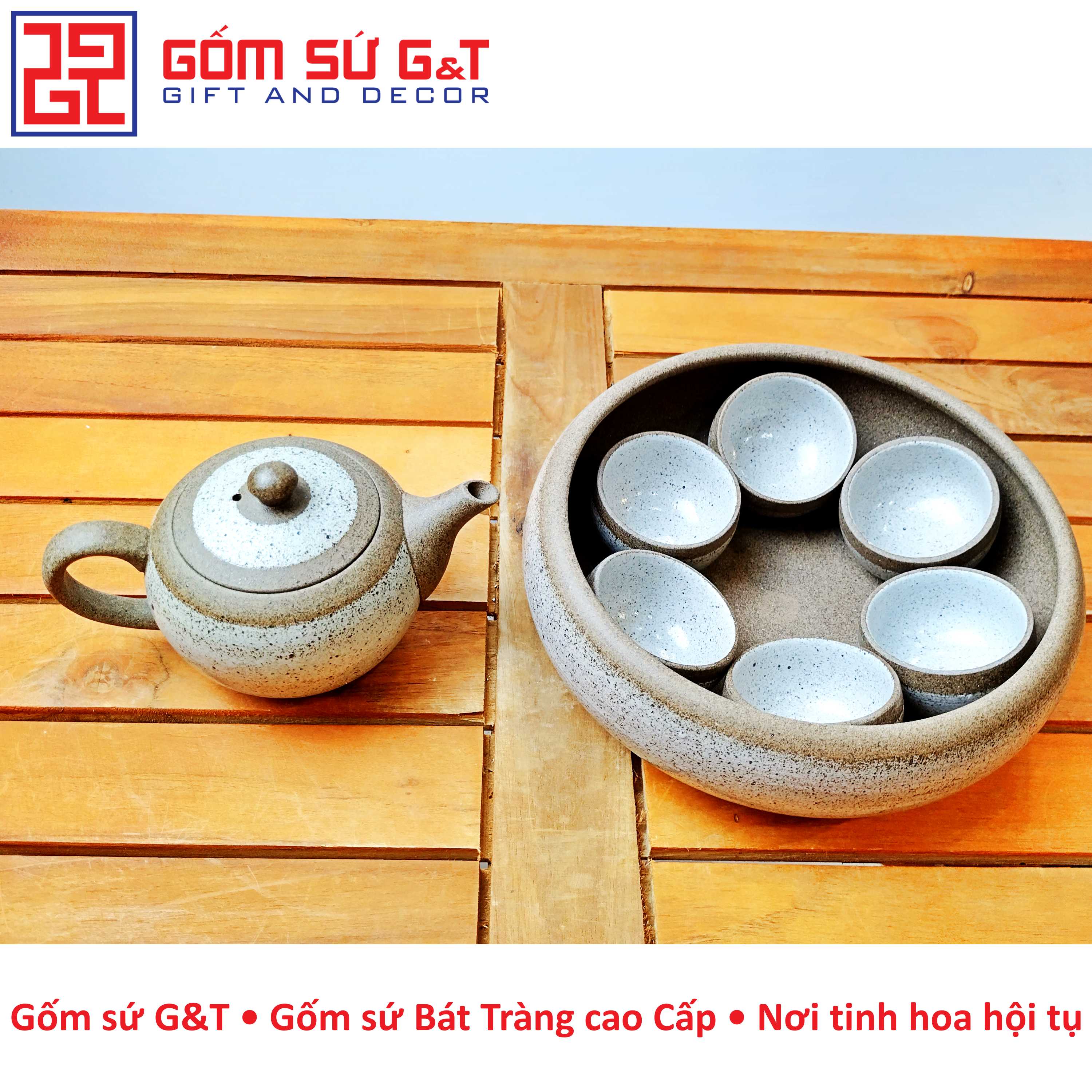 Bộ hồng sa thuyền trà Gốm Sứ G&amp;T