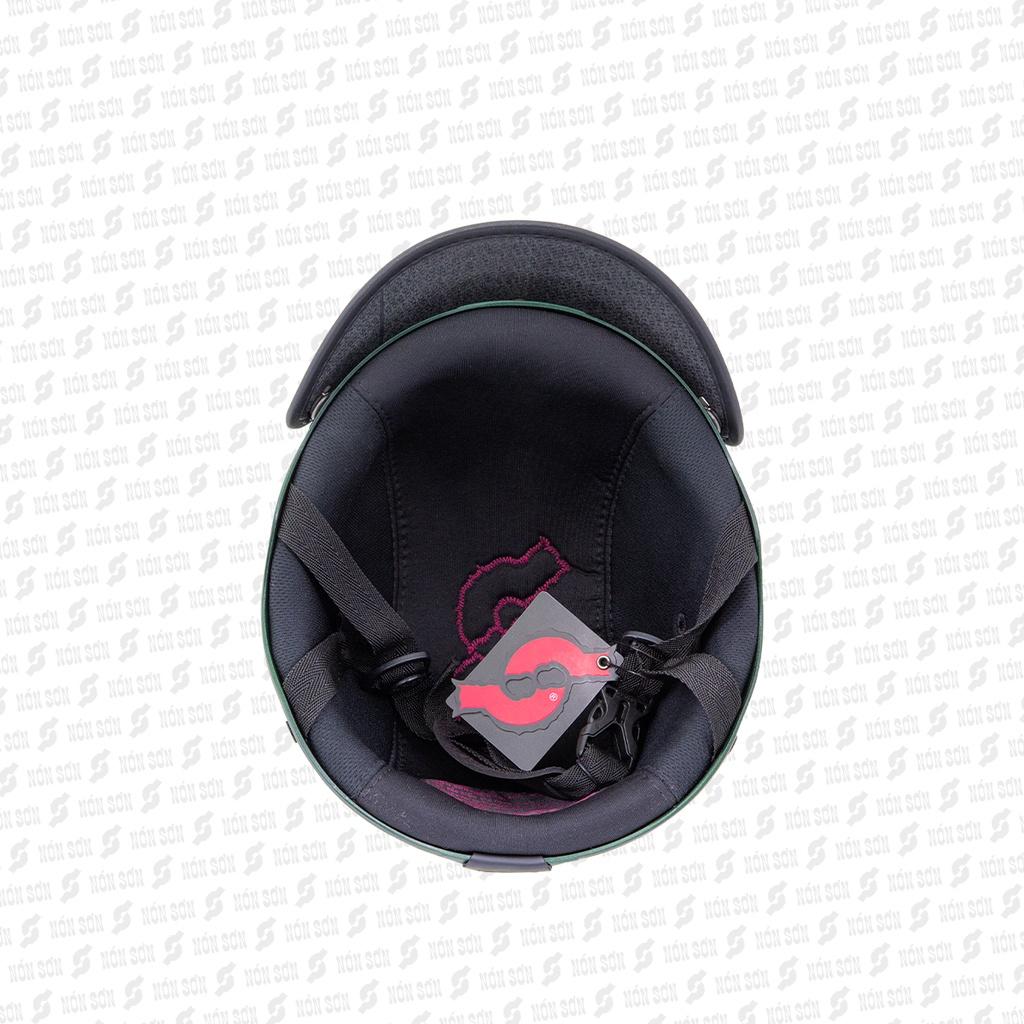 Mũ bảo hiểm nửa đầu lỗ thông gió chính hãng NÓN SƠN XANH RÊU-TG-XR-553