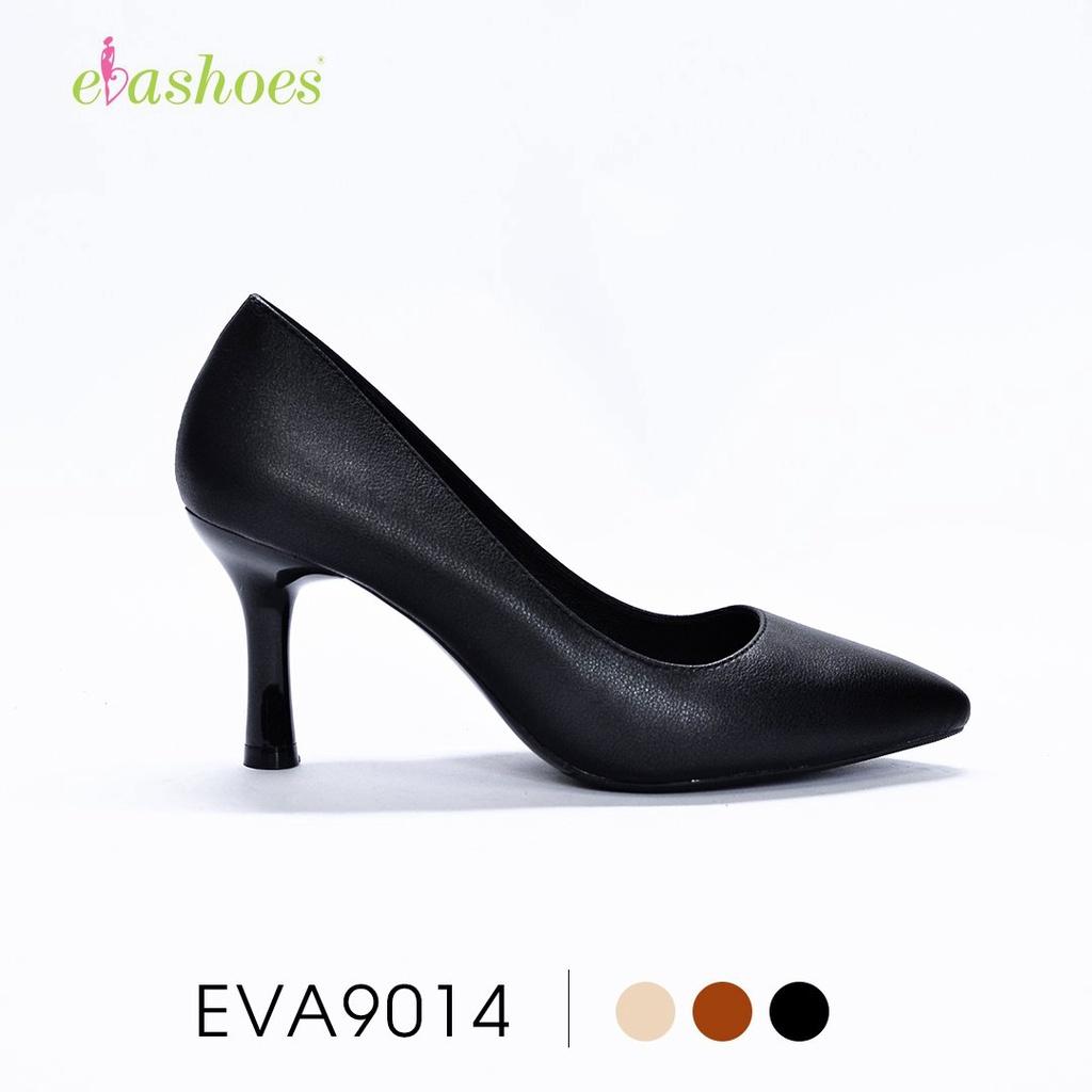 Giày cao gót mũi nhọn da PU gót nhọn 7cm Evashoes 9014