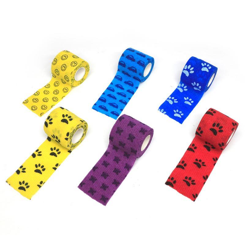 Cartoon Pattern Self Adhesive Elastic Bandage Sport Tape Elastoplast Emergency Muscle Tape First Aid Tool Knee Pads 5cm*4.5m