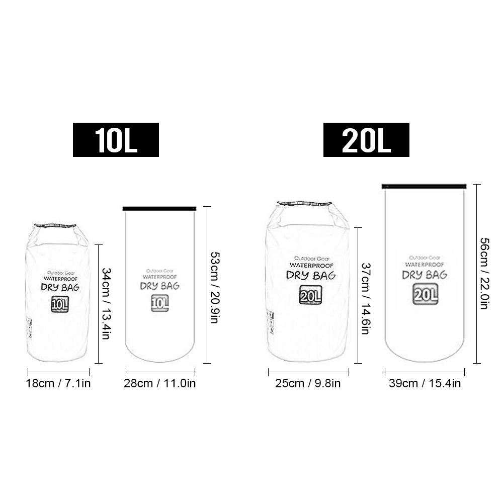 Túi khô chống nước 10/20L đựng điện thoại máy ảnh khỏi nắng mưa khi đi biển bơi du lịch