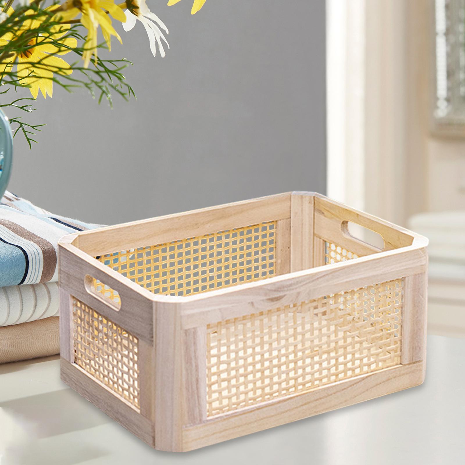Desk Storage Basket, Wooden Desktop Storage Box Dorm Drawer Organizer Bin Desk Organizer Tray for Organizing, Shelves ,Cosmetics, Cabinet, Makeup