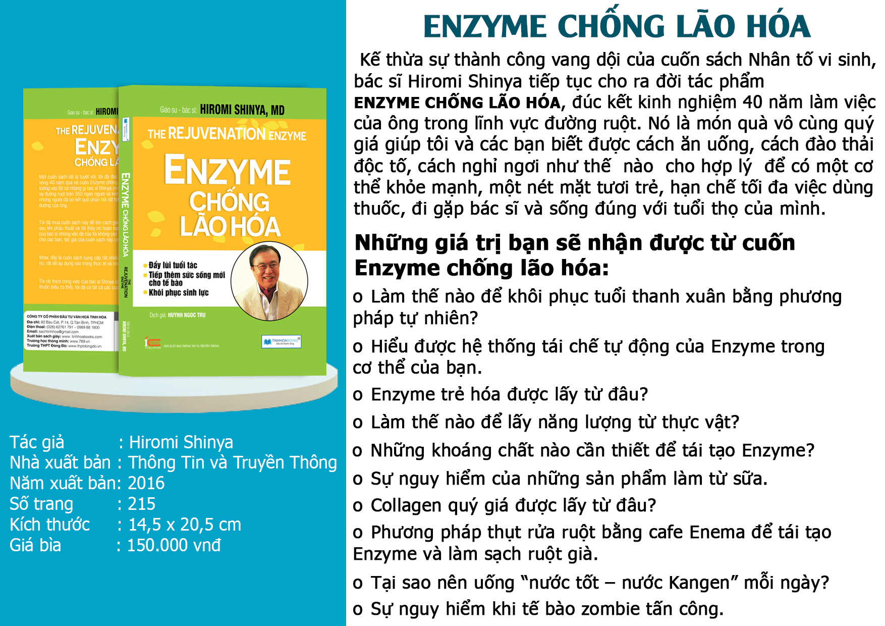 Combo 4 cuốn Bí mật dinh dưỡng (TB) + Liệu trình dinh dưỡng + Nhân tố vi sinh (TB) + Enzyme chống lão hoá (TB)