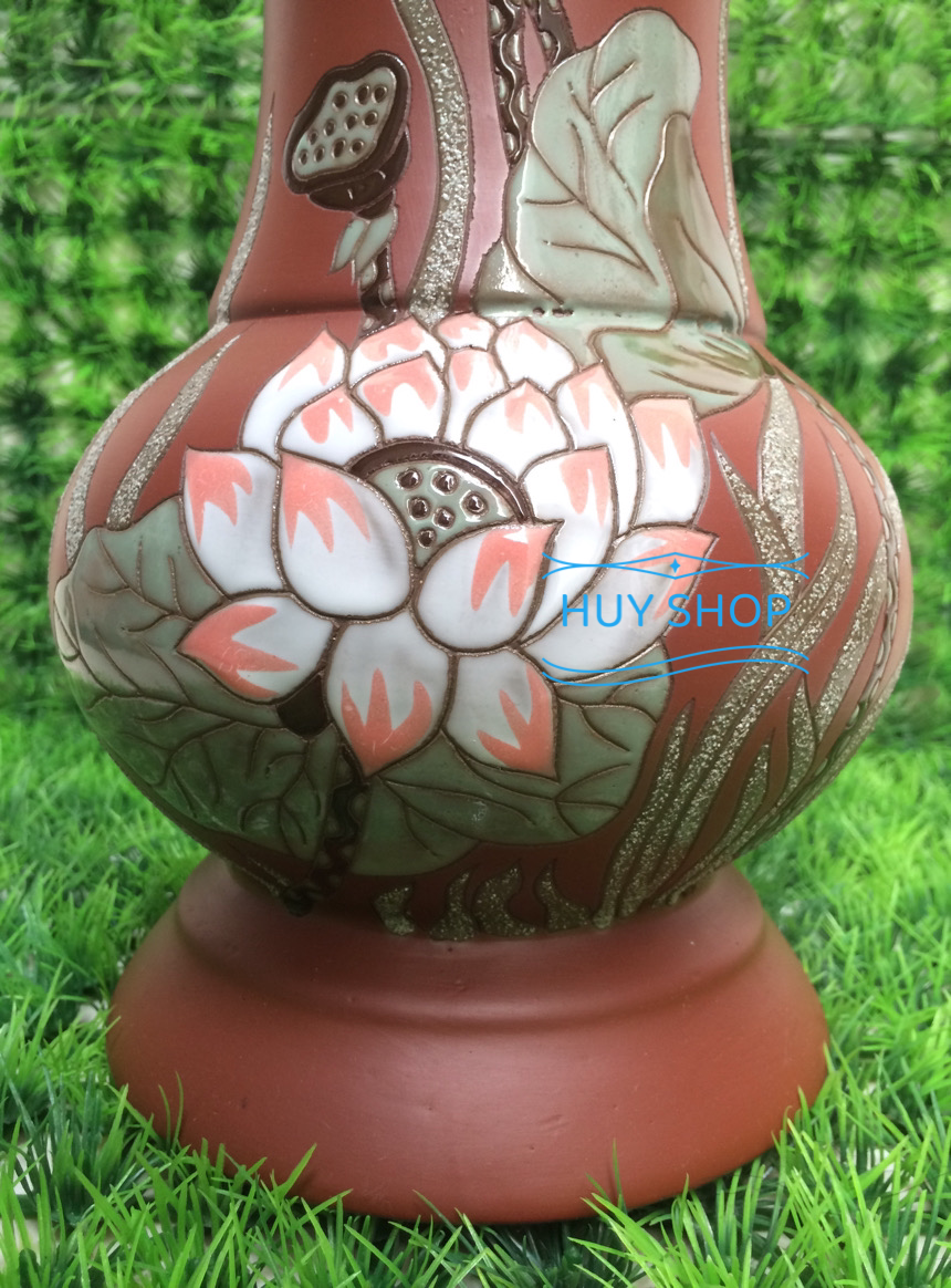 Gốm sứ trang trí cao cấp - Bình HOA SEN số 19