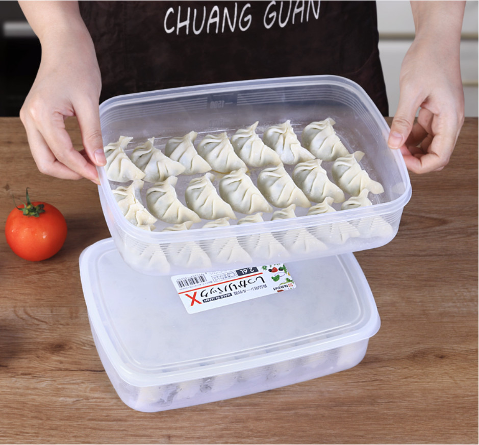 Combo 03 Hộp bảo quản thực phẩm 2600ml hình chữ nhật dẹt - Nội địa Nhật