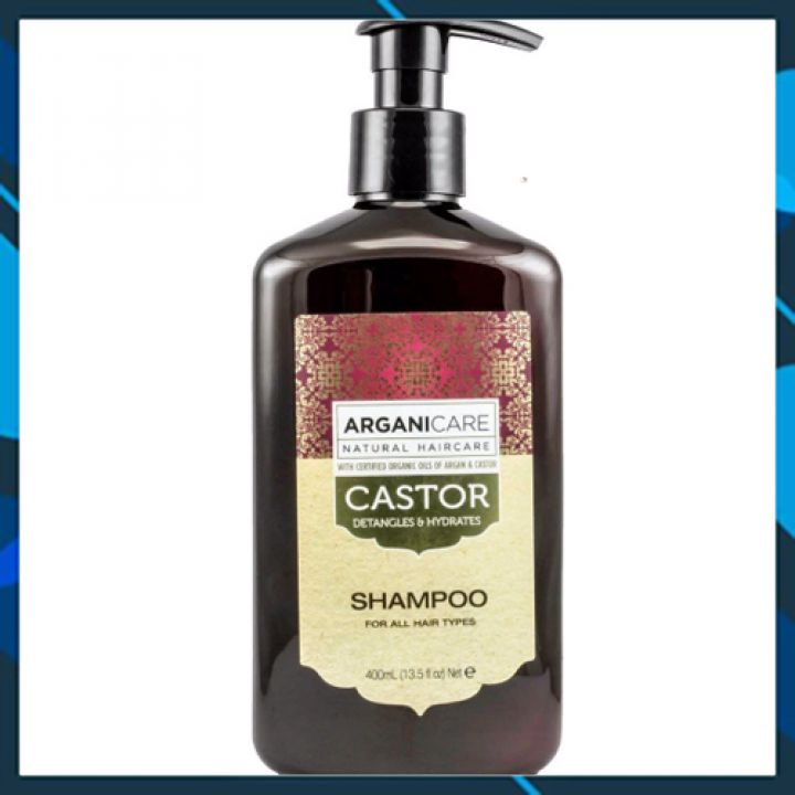 Dầu gội bóng mượt, phục hồi &amp; chống rụng ARGANICARE CASTOR SHAMPOO 400ml Israel