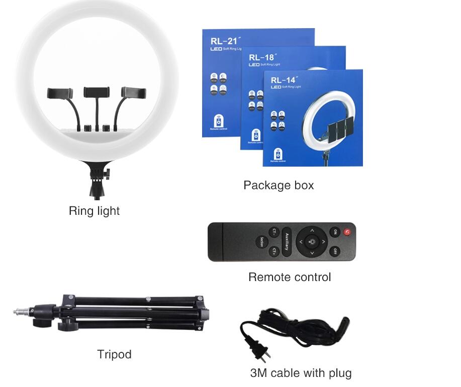 Đèn livestream 54Cm, Đèn Led Trợ Sáng, Chiếu Sáng Studio, Makeup, Quay Phim , Chụp Ảnh, Livetream, Selfie, Xăm nghệ thuật Kèm Kẹp Điện Thoại Tùy Chỉnh
