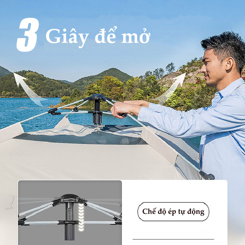 Lều liều picnic cắm trại dã ngoại du lịch đi phượt tự bung cỡ lớn size đủ cho 3-6 người