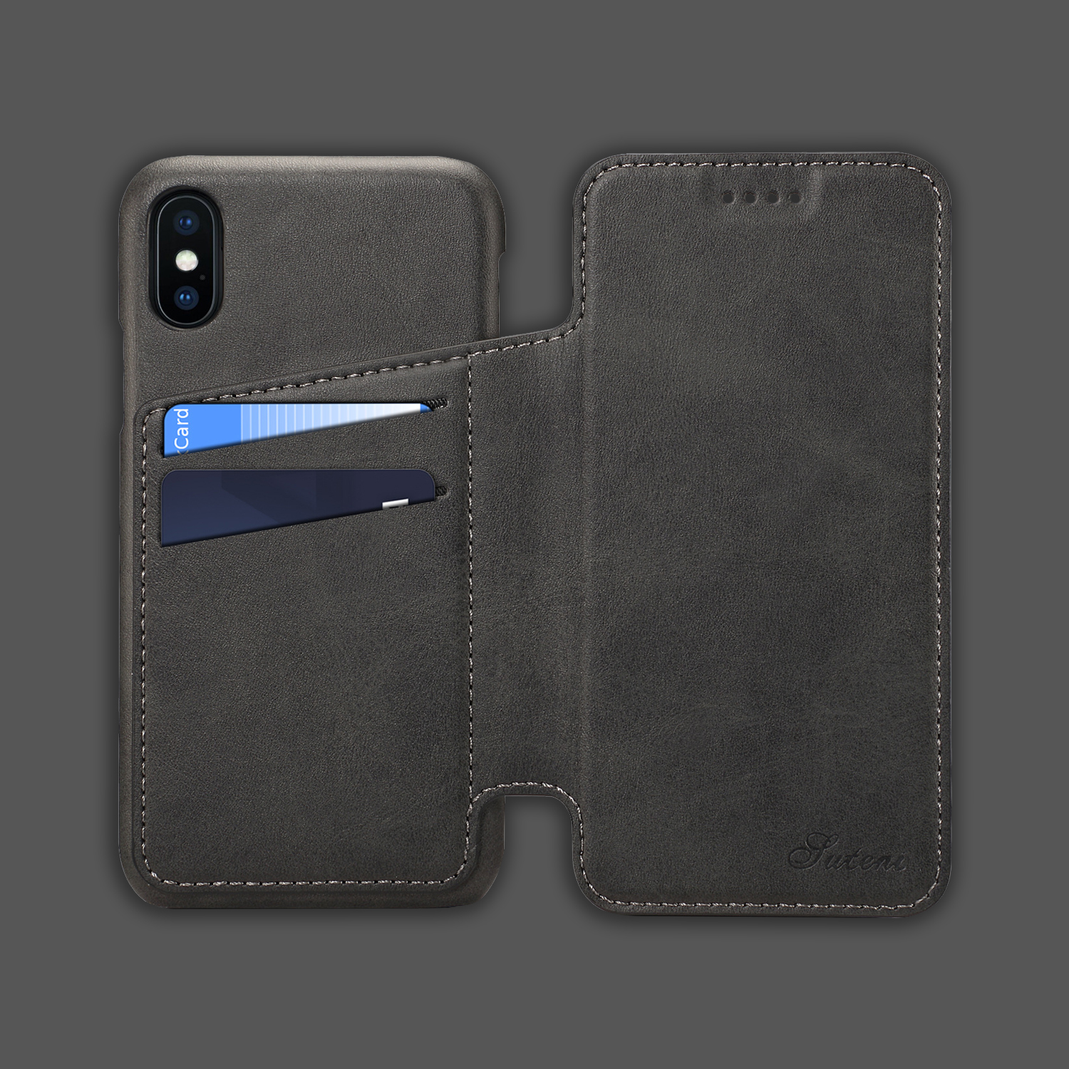 Bao da cao cấp dành cho iPhone XS MAX - Màu đen