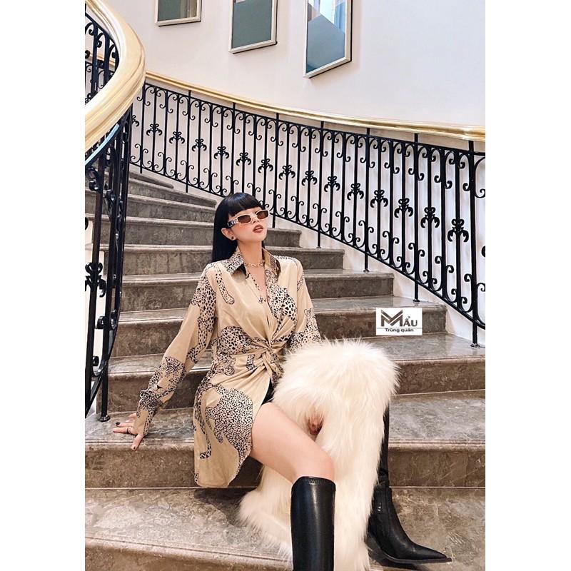 Áo sơmi lụa xoắn eo