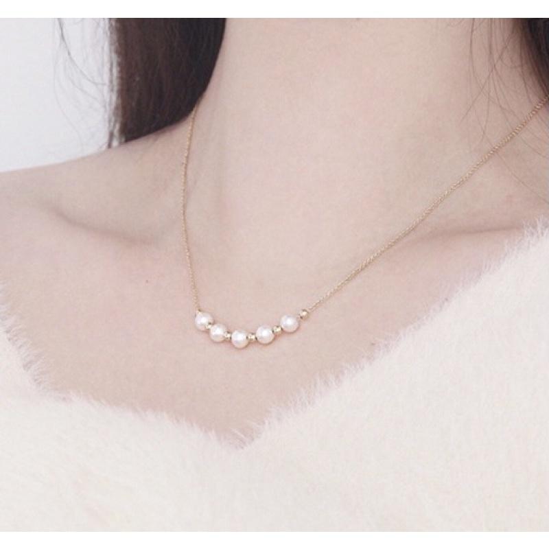 Dây Chuyền Ngọc Trai Thật Nước Ngọt Titan Mix Hạt Size 8ly - Trường Thịnh Ngọc Trai