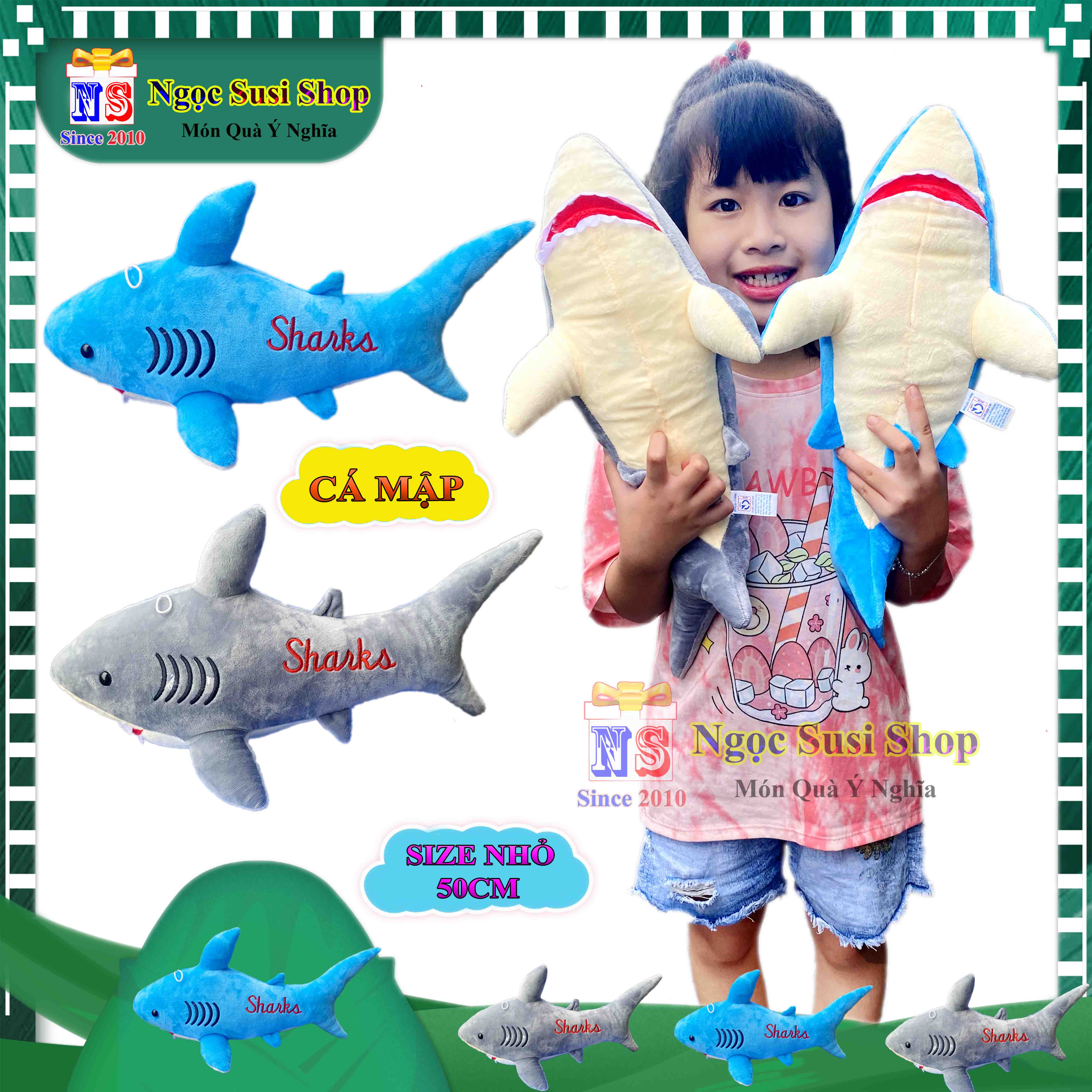 GẤU BÔNG CÁ MẬP SHARK SIÊU TO KHỔNG LỒ CHO BÉ ÔM NGỦ - THÚ NHỒI BÔNG HÌNH CÁ MẬP SHARK SIÊU MỀM MỊN DỒN 100% GÒN