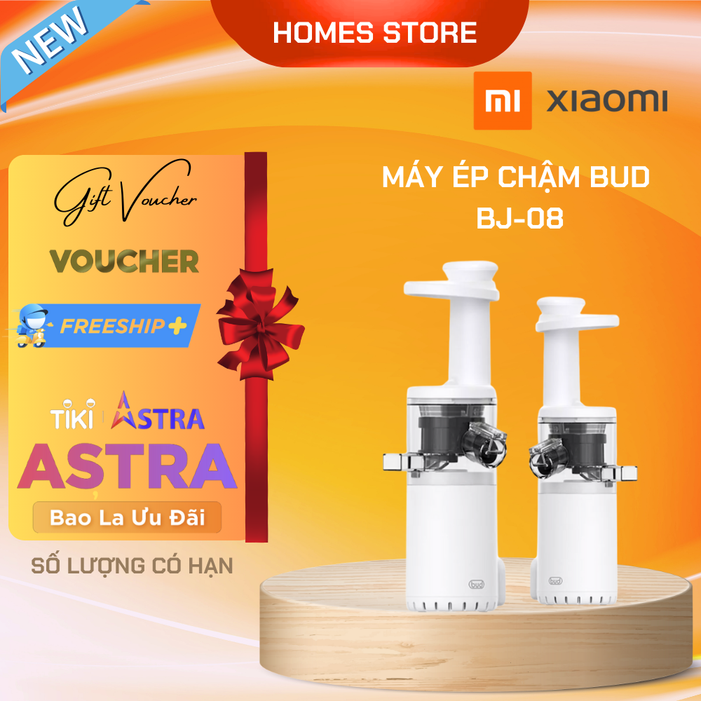 Máy Ép Trái Cây, Máy Ép Chậm Xiaomi BUD BJ08 Ép Kiệt 95% Lượng Nước Dung Tích 0.25 Lít Công Suất Ép 80 W - Hàng Nhập Khẩu