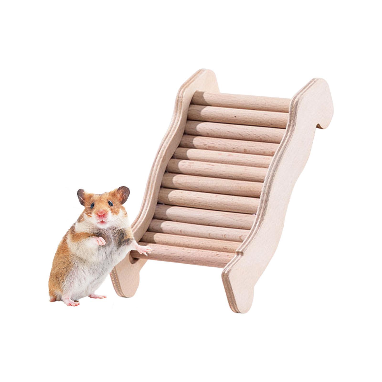 Wooden Hamster Platform Cage Accessories Climbing Ladder Toys Hamster Ladder