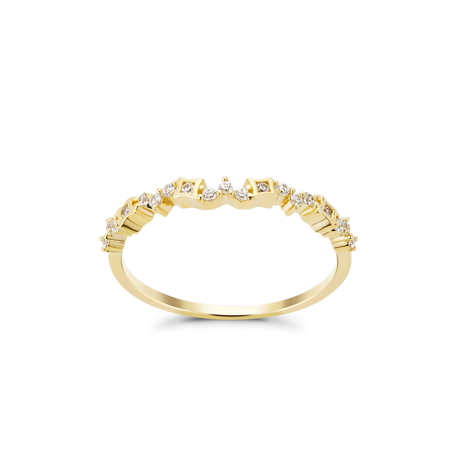 Nhẫn Nữ Vàng 14K Họa Tiết Họa Tiết Độc Đáo Đính Đá CZ Cao Cấp Lấp Lánh NLF431 Huy Thanh Jewelry