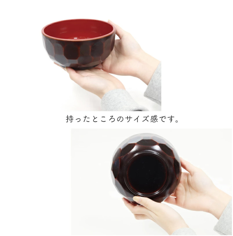 Bát nhựa tròn vân gỗ Kurouchi - Hàng nội địa Nhật Bản (#Made in Japan