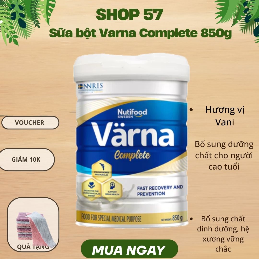 Sữa Bột Varna Complete Nutifood 850g – Dinh Dưỡng Tăng Cường Cho Người Ốm &amp; Người Cao Tuổi