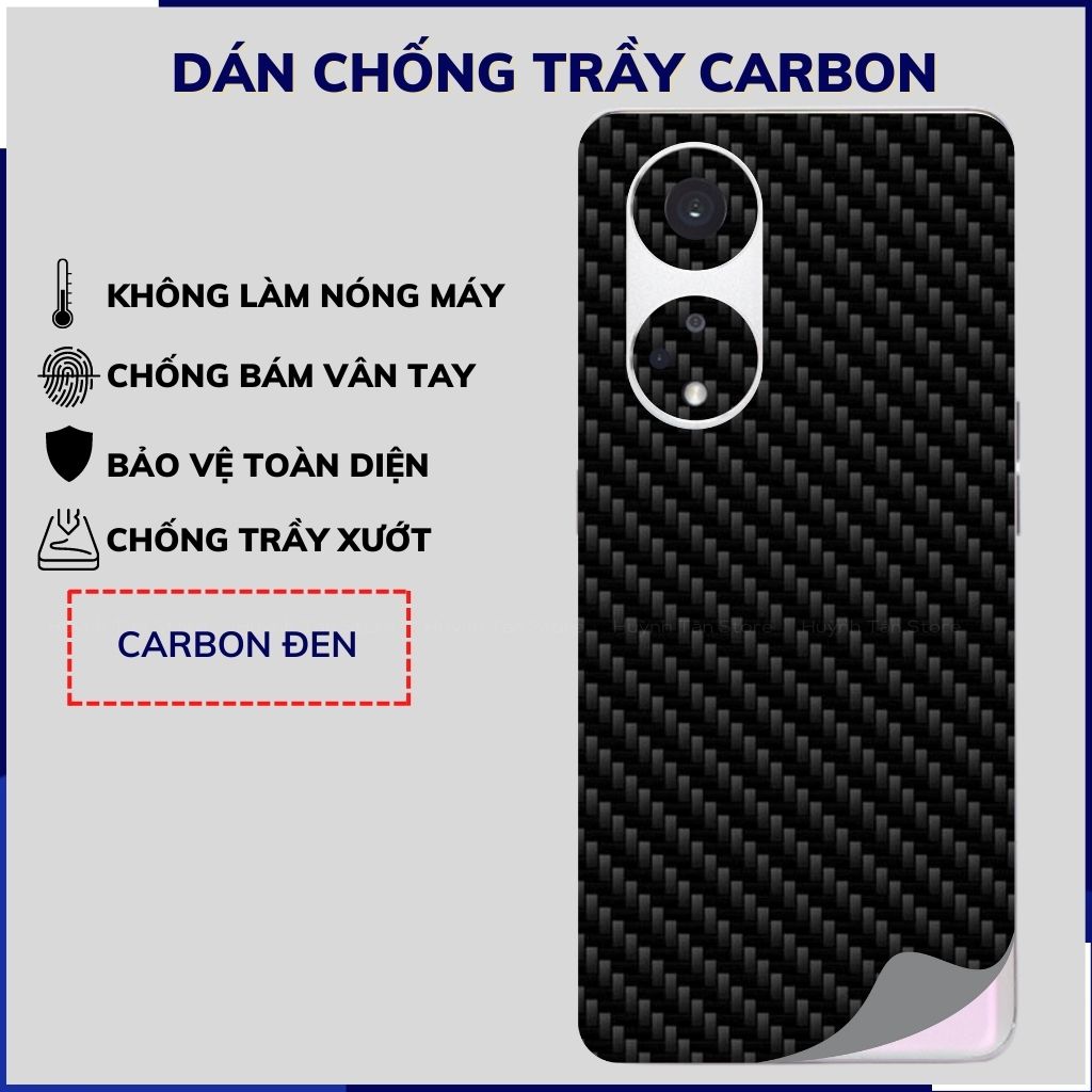 Miếng dán reno8 t carbon trong hoặc đen chống trầy xướt chống bám vân tay phụ kiện huỳnh tân store