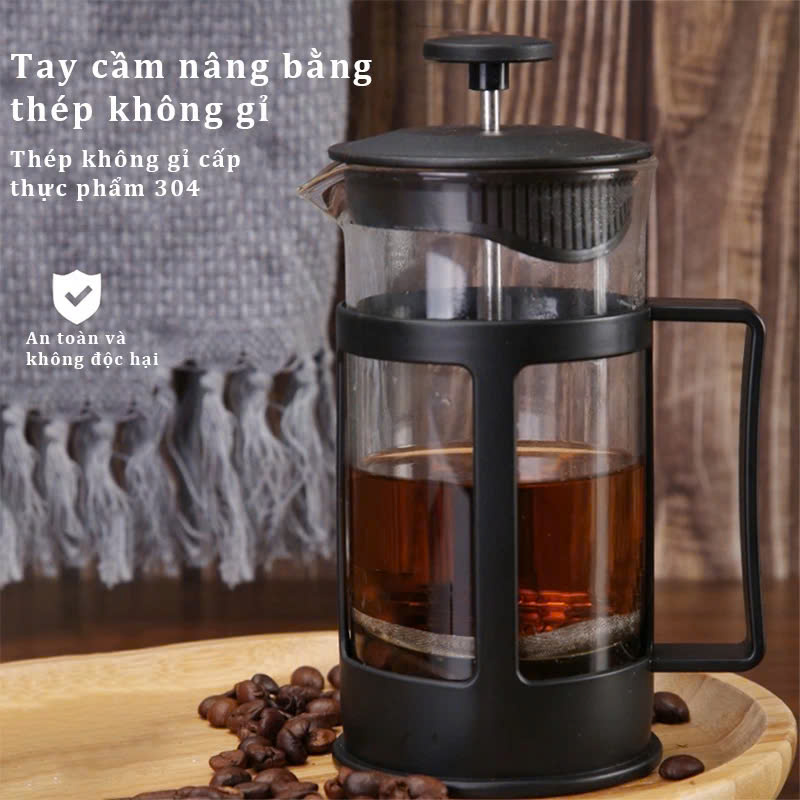 Bình Pha Trà Cà Phê Kiểu Pháp Cao Cấp 350ml Nóng Lạnh Văn Phòng Du Lịch Dã Ngoại Phượt