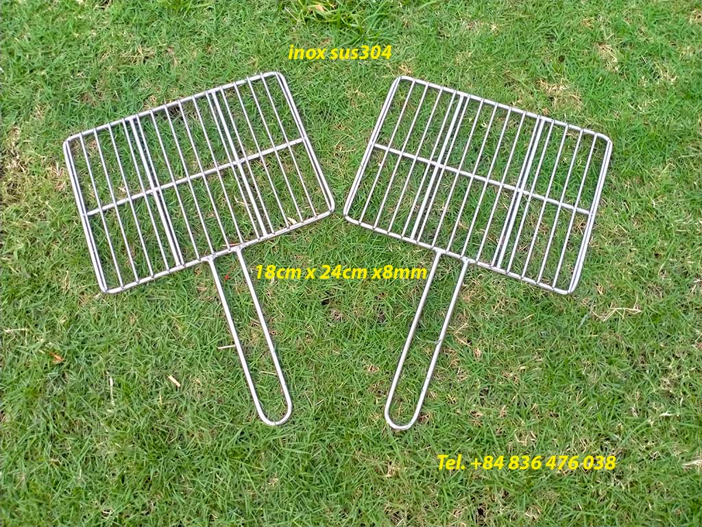 Vỉ nướng inox sus304 cao cấp - bảo hành trọn đời không lo gỉ sét - kích thước 18cm x 24cm dày 8mm