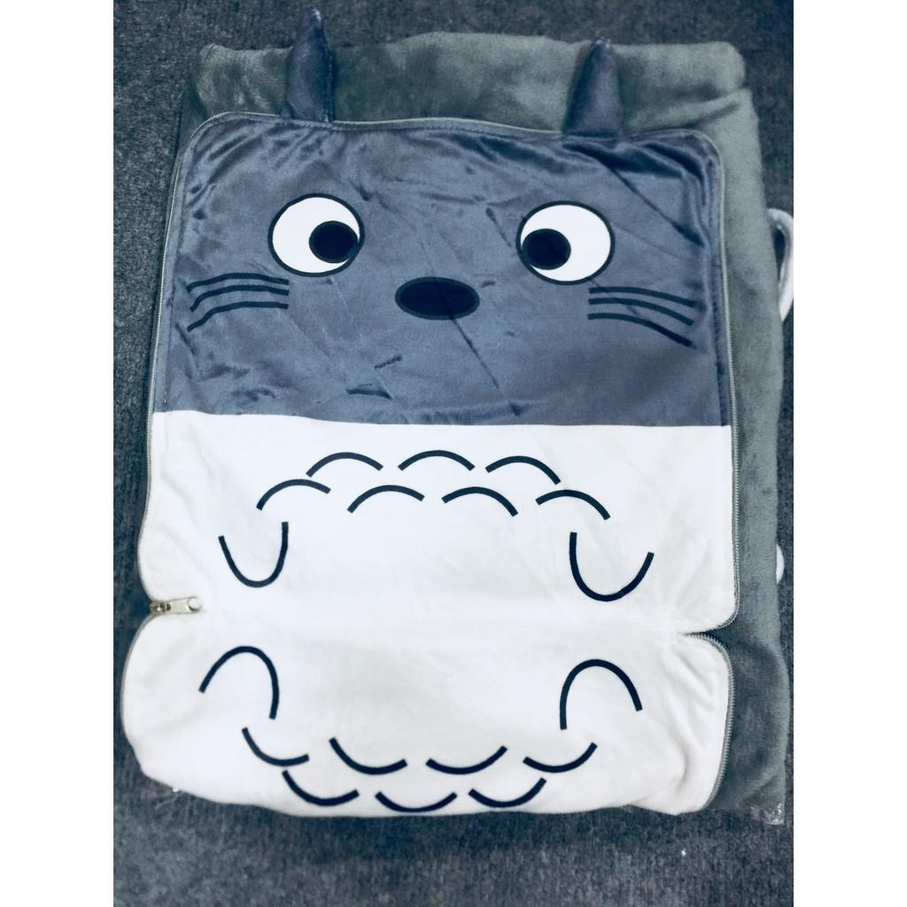 Bộ chăn gối văn phòng 3in1-Totoro xám đa năng