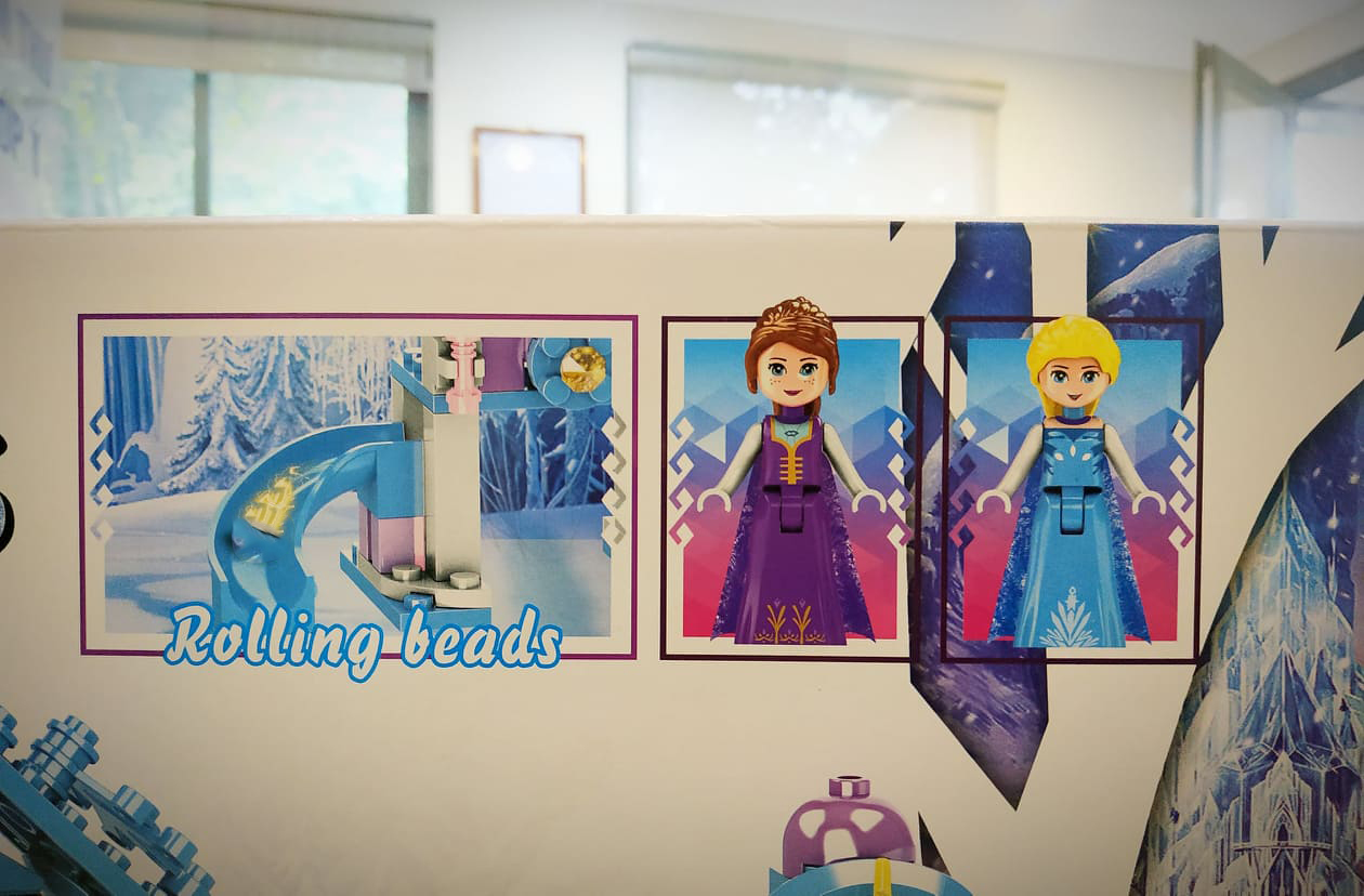 Bộ đồ chơi lâu đài Băng giá tổ hợp xây dựng và khu vui chơi của Nữ hoàng Frozen Elsa và Anna