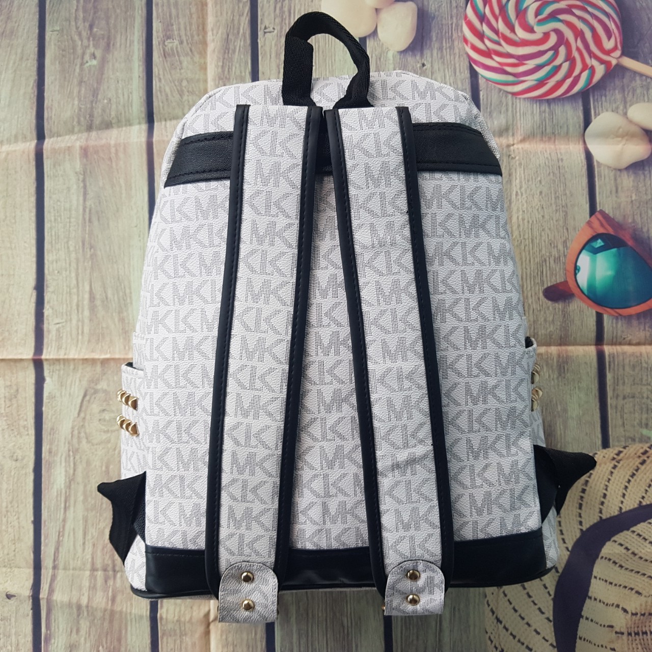 Balo MKM Unisex da PU mềm phong cách Hàn Quốc Size 40cm M240