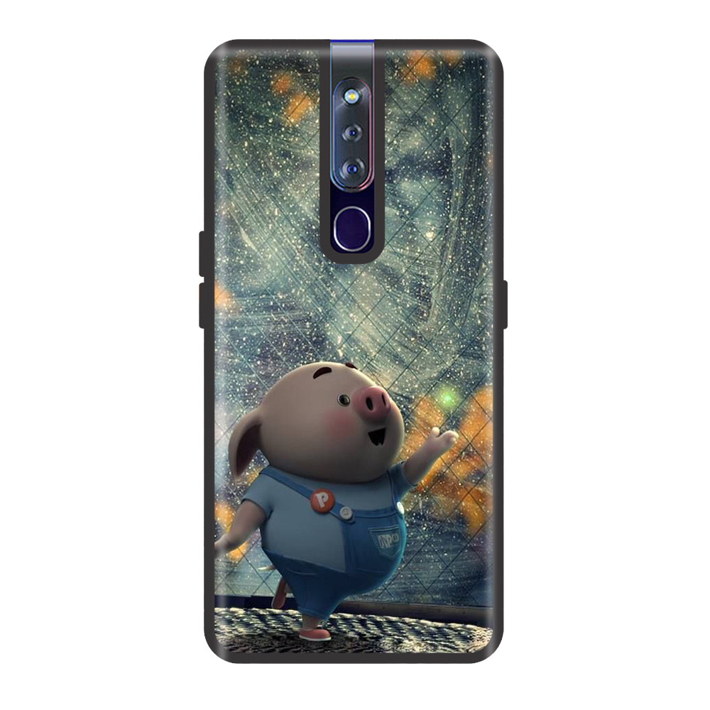 Ốp lưng TPU viền dẻo cho điện thoại OPPO F11 PRO Hình Heo Con Chạy Bộ