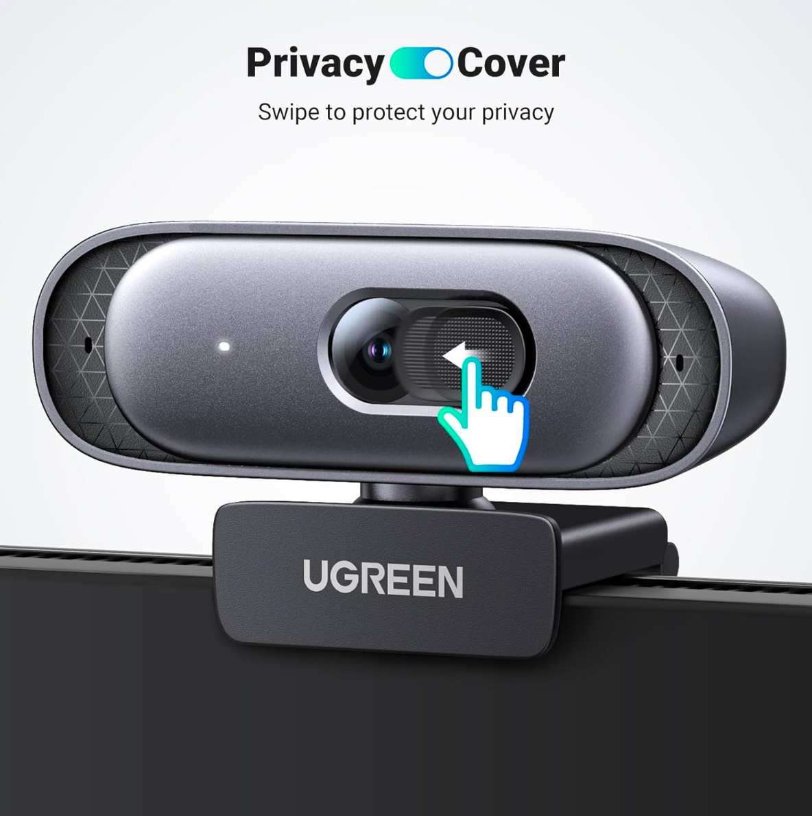 Webcam cho PC Ugreen 35626, Webcam tự động lấy nét hỗ trợ 2K@30Hz, Full HD 1080p@60fps, Micro kép - Hàng Chính Hãng
