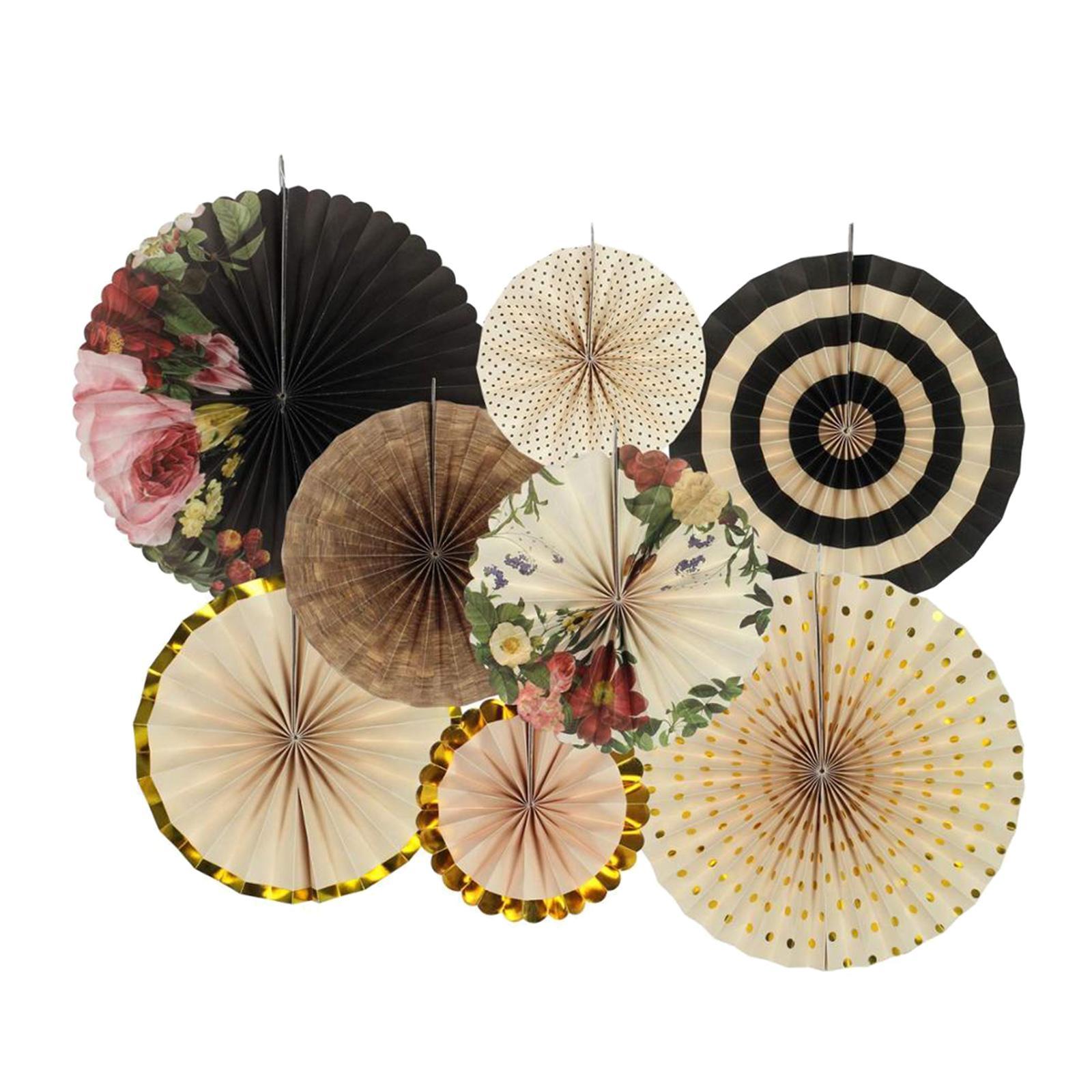 2 Set Mini Paper Fans Birthday Baby Shower Wedding Party Hanging Decor