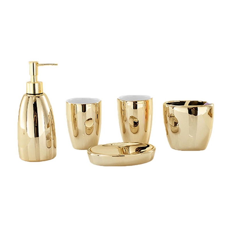 Set bình đựng và cốc nhà tắm cao cấp GOLD SUPERBE