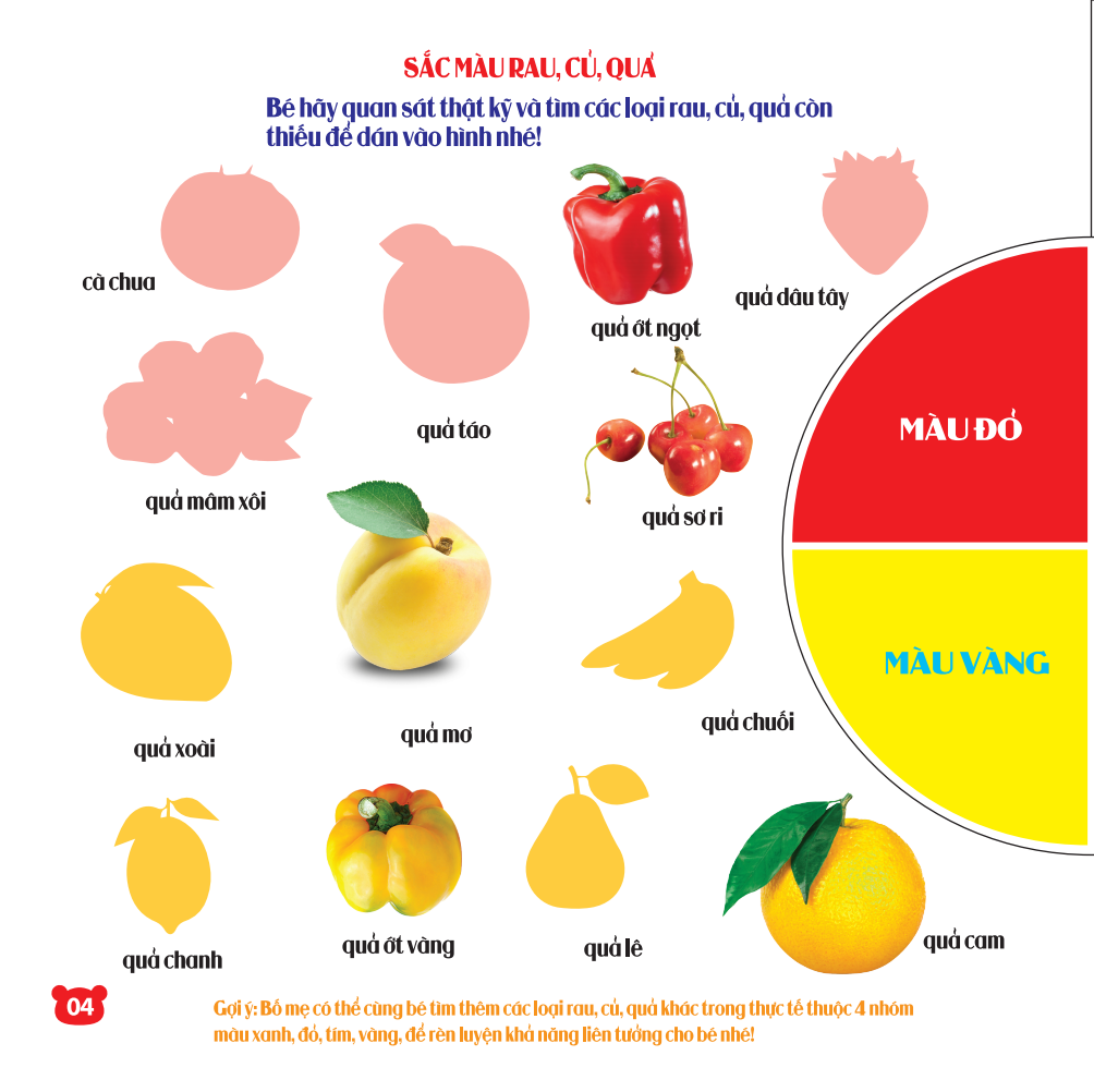 Rèn Luyện Phát Triển Trí Óc Cho Trẻ - Bóc Dán Hình Thông Minh IQ-EQ-CQ - Rau, Củ, Quả