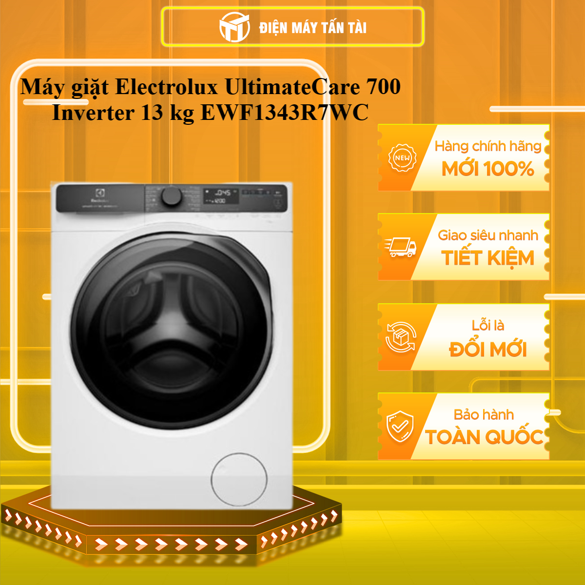 Máy giặt Electrolux UltimateCare 700 Inverter 13 kg EWF1343R7WC - HÀNG CHÍNH HÃNG - CHỈ GIAO HCM
