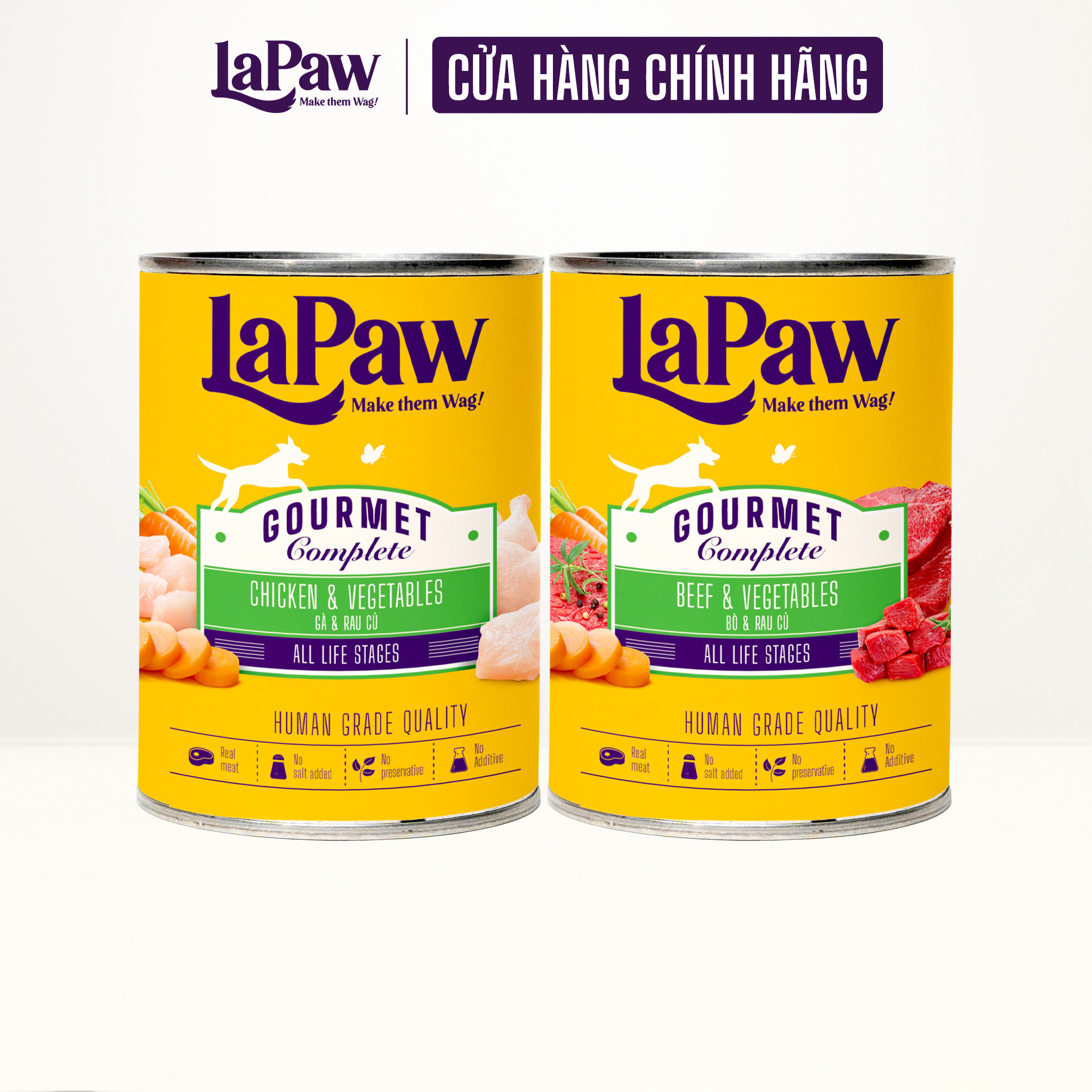 Pate cho chó - mèo laPaw Gourmet cao cấp dạng nhuyễn hộp 375g