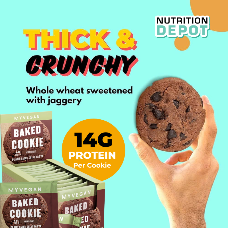Bánh Myvegan Baked Cookie cung cấp protein thực vật – vị Double Chocolate ( Hộp 12 x 75g)
