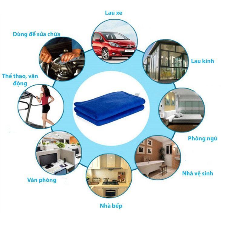 Combo 5 Khăn Vi Sợi 40*60CM - Khăn Lau Xe chuyên dụng cho Ô tô Xe máy - Khăn Lau Gia Đình, Salon