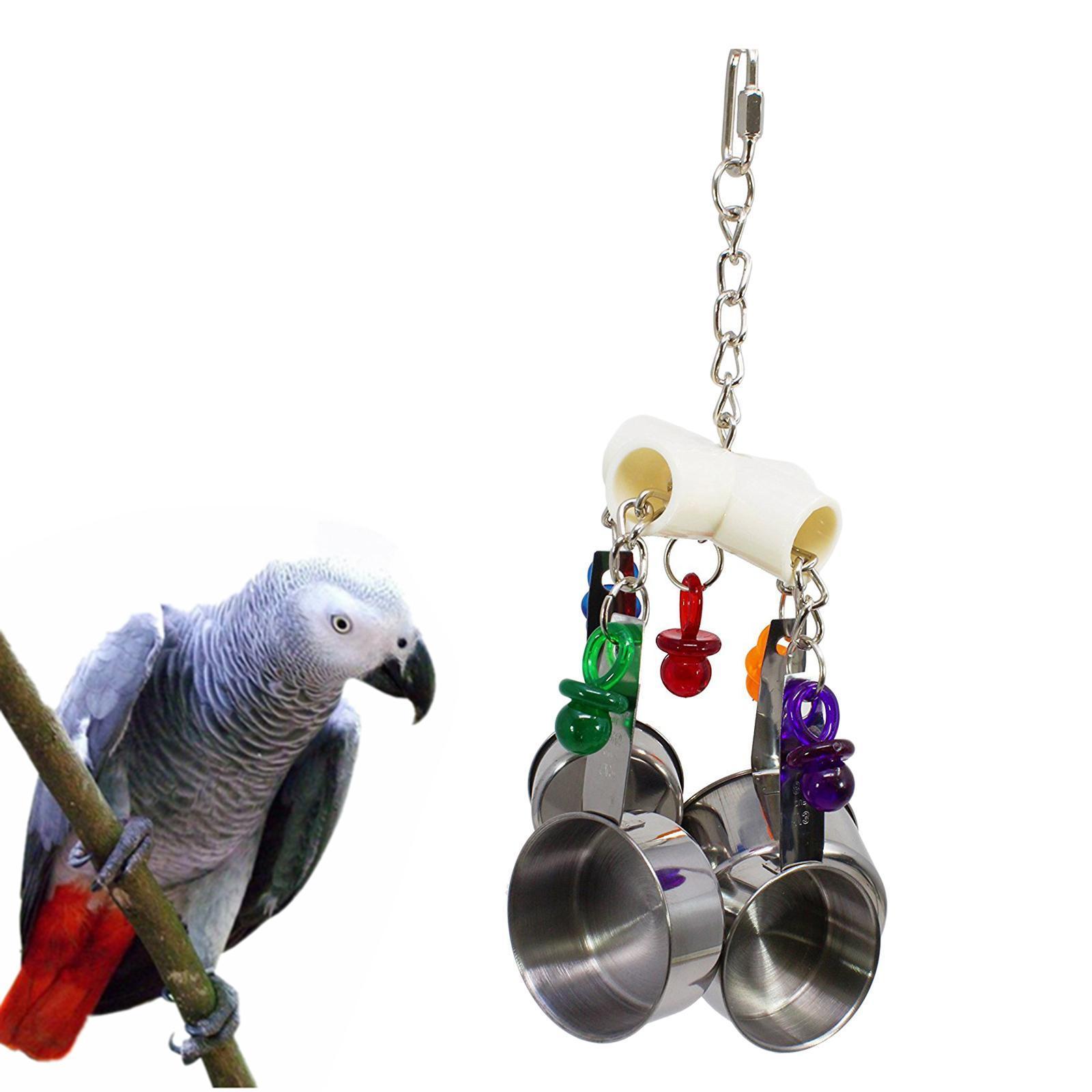 1Pcs Parrots Bite Toys Birds Stainless Steel Hanging Chewing Toys For Birds