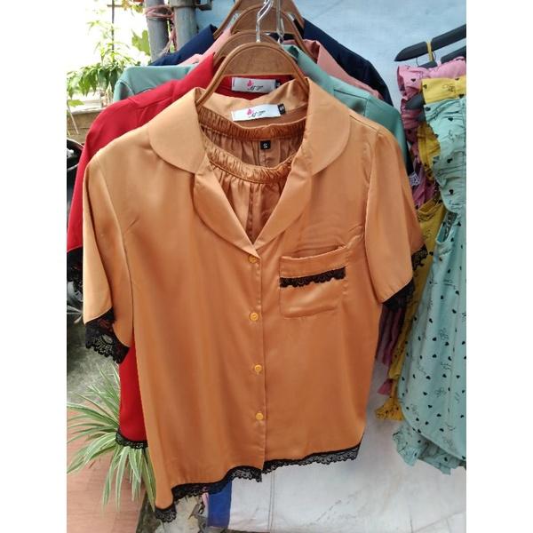 BỘ PIJAMA LỤA SATIN CỘC TAY_BỘ NGỦ PIJAMA ĐÙI_BỘ MẶC NHÀ PIJAMA