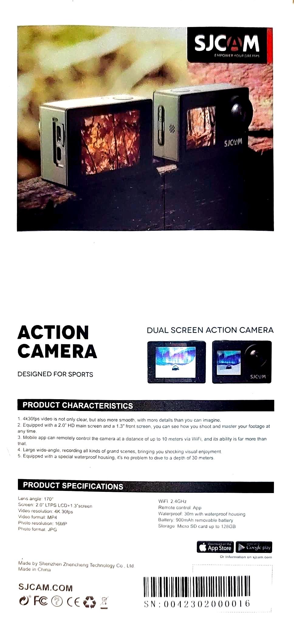 Máy ảnh hành động SJCAM SJ4000 Màn hình kép 4K 30PFS 4X Zoom WiFi Motorcycle Xe đạp Mũ bảo hiểm máy ảnh Sports Video Sports Video DV Máy ảnh DV