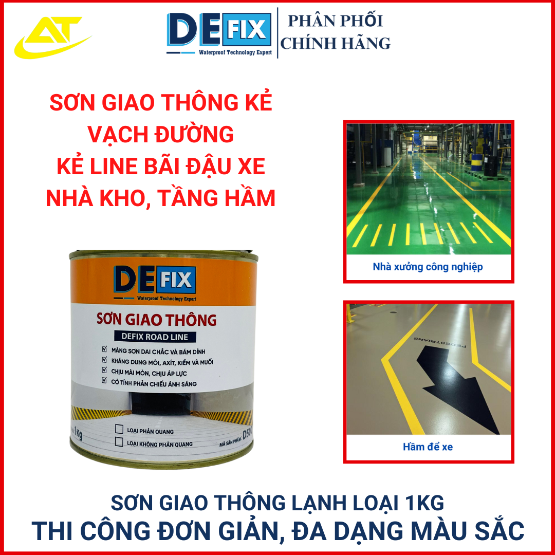 Sơn giao thông kẻ vạch đường, Kẻ Line bãi đậu xe, nhà kho, tầng hầm (thi công trực tiếp) loại 1kg