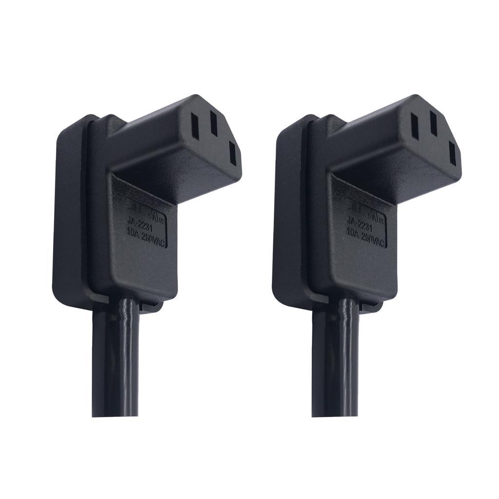 2Pcs C13 90 Degree IEC 320 C13 Female Plug Power Cable Adapter Connector