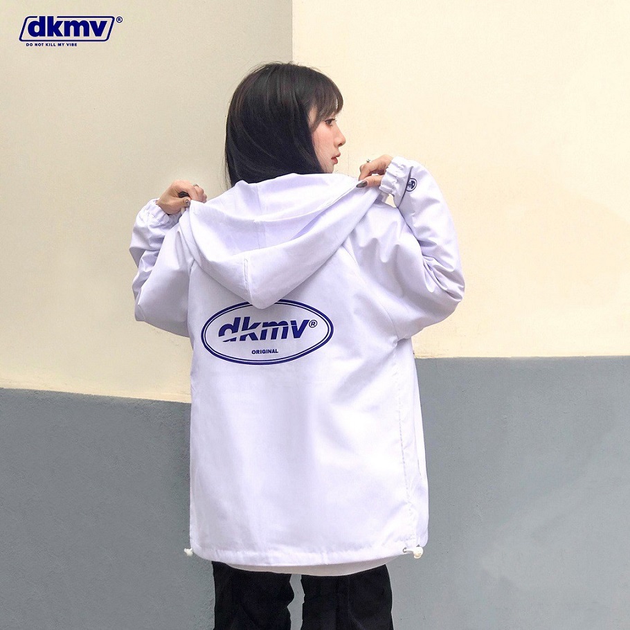 Áo khoác dù nữ hai lớp màu trắng | DKMV Jacket Original-White