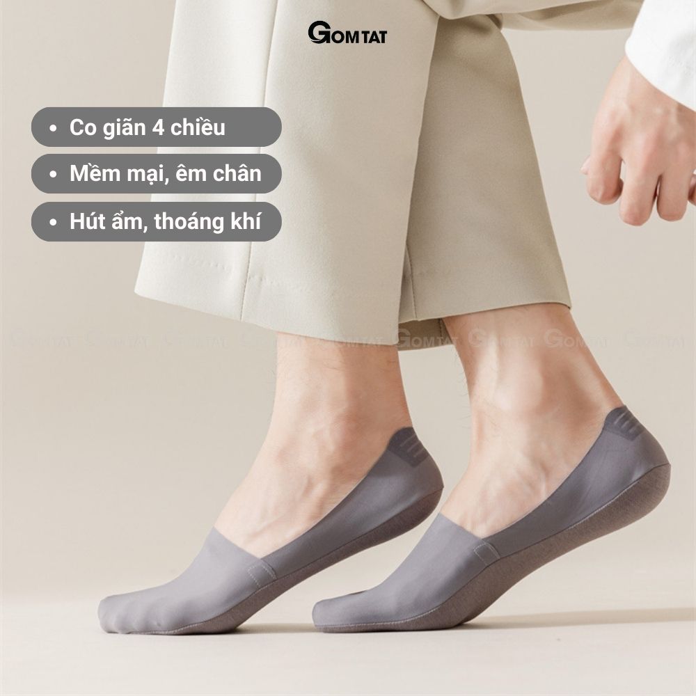 Combo 10 đôi tất vớ lười nam GOMTAT chất liệu cotton, đệm cao su chống tuột gót, khử mùi cực tốt - TATLUA-UYE-7010-CB10