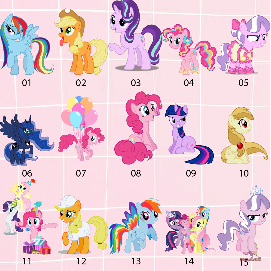 Miếng dán Stickers chủ đề My little pony